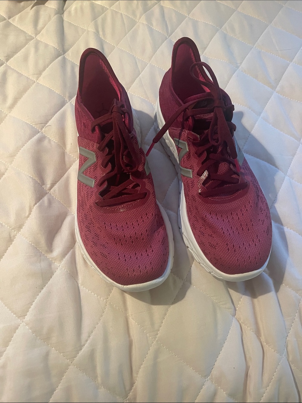New Balance Women's Burgundy Knit Running Shoes - Size 9.5